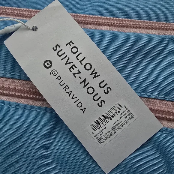 Pura Vida Blue and Pink Backpack With Laptop Sleeve NEW - Picture 4 of 7